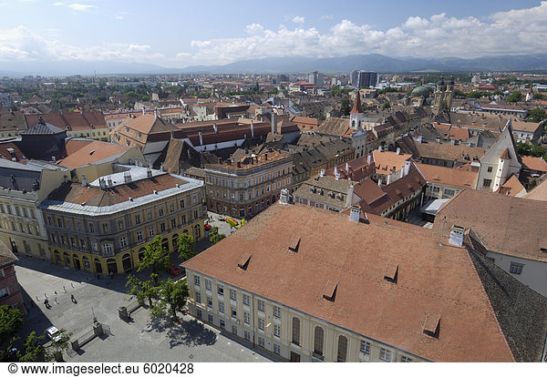 Sibiu aus dem evangelischen Kathedrale Turm Sibiu Siebenbürgen Rumänien Europa