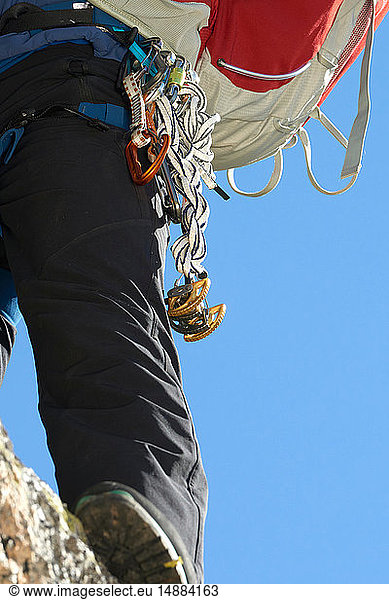 Sicherheitsgurt  der von Bergsteigern getragen wird