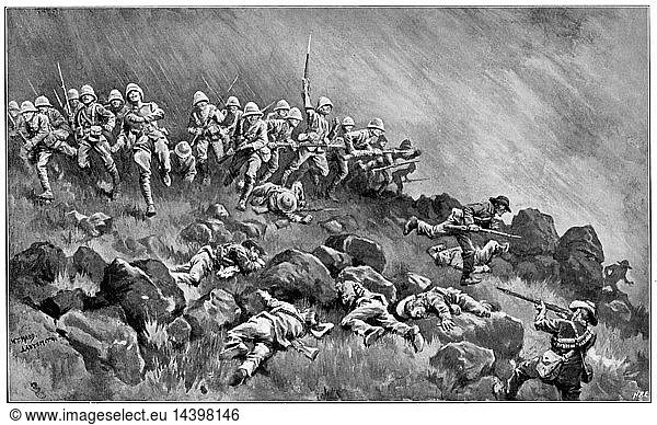 Siege of Ladysmith l November 1899-28 February 1900. Skirmish between besieging Boers and British troops. 2nd Boer War 1899-1900.
