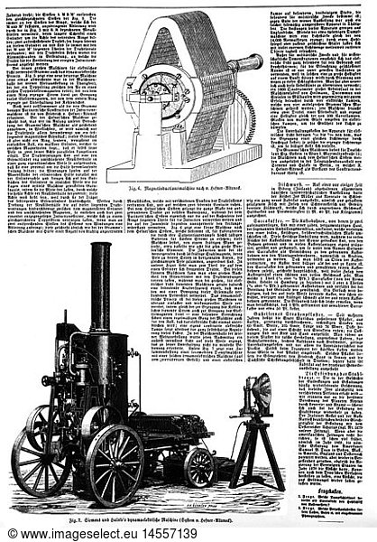 Siemens  Werner von  13.3.1816 - 6.12.1892  deut. Unternehmer und Erfinder  dynamoelektrische Maschine von Siemens und Halste  1866