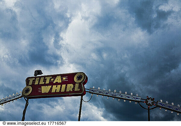 Sign For Tilt-A-Whirl Ride At Fair