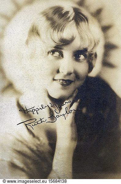 Silent Film Actress Ruth Taylor  Head and Shoulders Publicity Portrait  1920's
