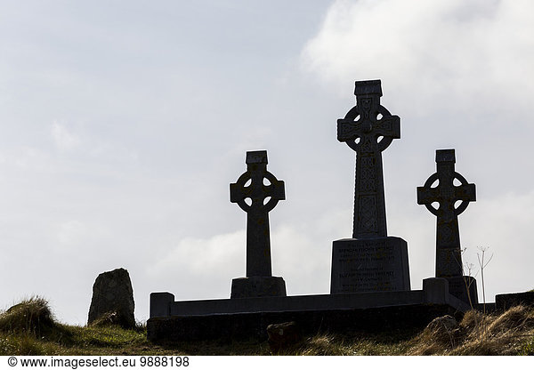 Silhouette Kreuzform Kreuz Kreuze keltisch County Galway Irland