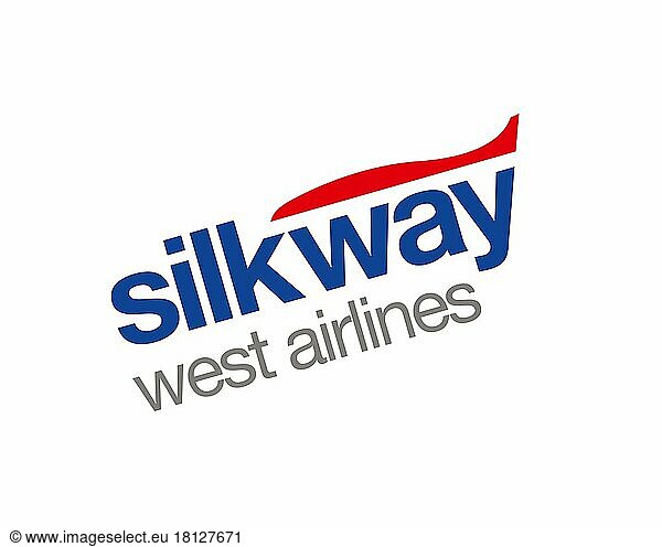 Silk Way West Airline  gedrehtes Logo  Weißer Hintergrund