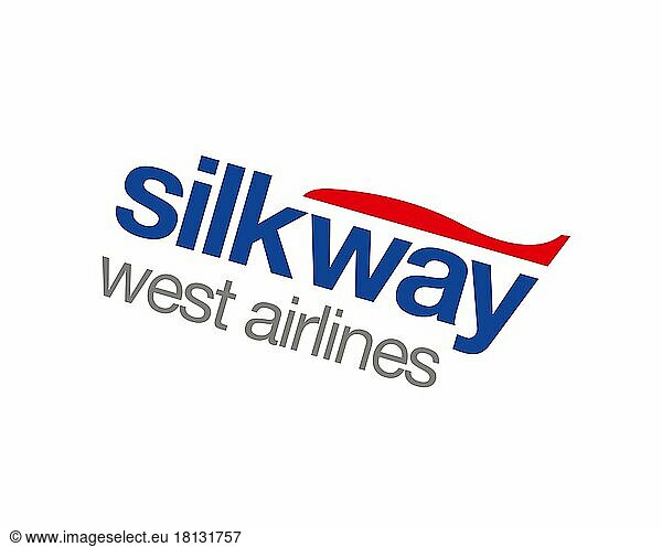 Silk Way West Airline  gedrehtes Logo  Weißer Hintergrund B