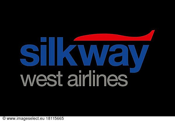 Silk Way West Airline  Logo  Schwarzer Hintergrund