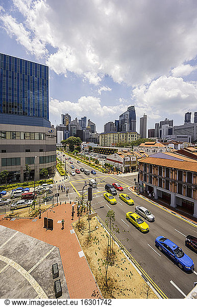 Singapur  Chinatown  Blick auf die Kreuzung  Blick von oben