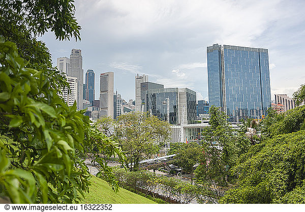 Singapur  Stadtzentrum  Finanzviertel  Blick vom Fort Canning Park