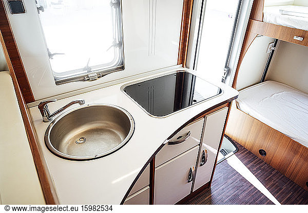 Sink inside motor home
