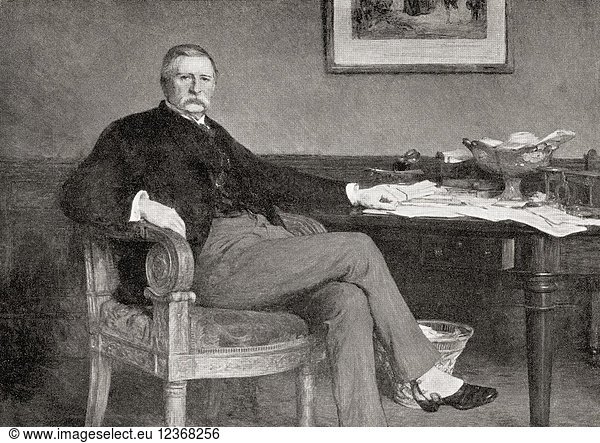 Sir Andrew Barclay Walker  1st Baronet  1824 - 1893. English brewer and Liverpool Councillor. From Masterpieces of Orchardson  published 1913.