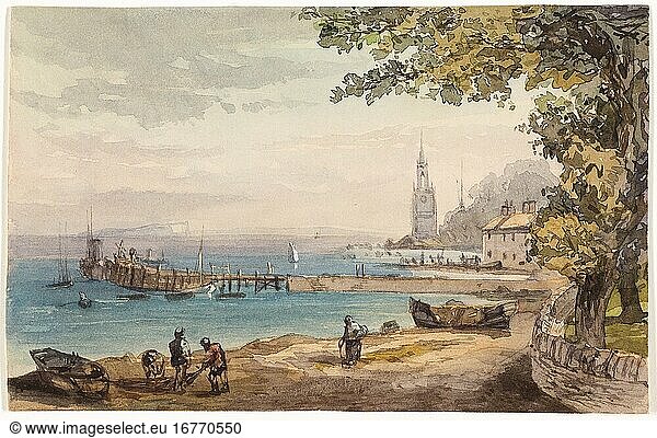 Sir Charles D’Oyly  1781–1845. View from the Hotel Swanaze  India   1801–1845. Watercolor over traces of graphite on paper  139 × 222 mm.
Inv. No. 1998.856 
Chicago  Art Institute.