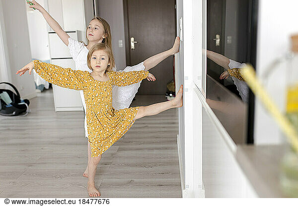 Sisters enjoys dancing at home
