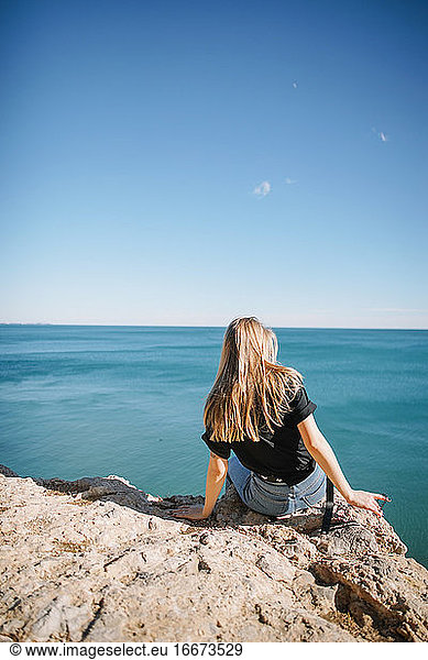 Sitting near the sea in Tarragona