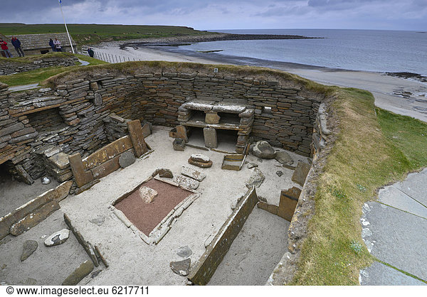 Skara Brae  auch Skerrabra  jungsteinzeitliche Siedlung  zwischen 3100 und 2500 v. Christus  Orkney Inseln  Schottland  Großbritannien  Europa