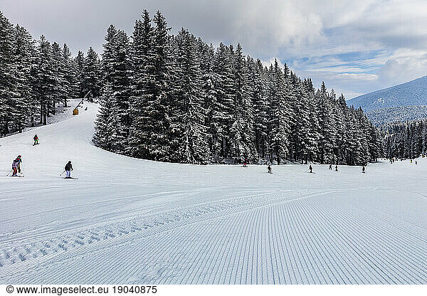 Ski area of Bansko resort in Pirin Mountains