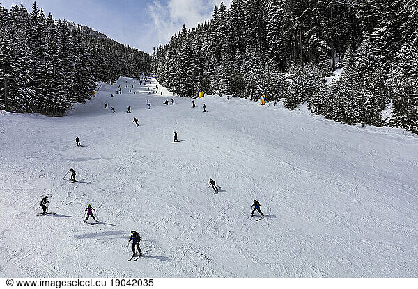 Ski area of Bansko resort in Pirin Mountains