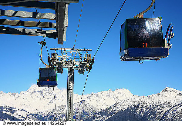 Ski lift  Pila  Valle d´Aosta  Italy  Europe