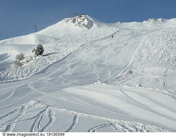 Ski slope  Les Crosets  Valais  Switzerland  Europe