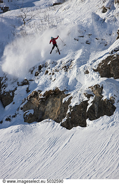 Skier jumping