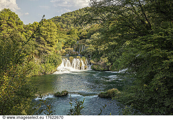Skradinski Buk waterfall at Krka National Park  Sibenik-Knin  Croatia