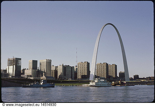 Skyline and Arch  Saint Louis  Missouri  USA  1970
