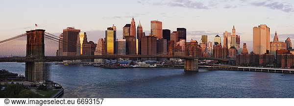 Skyline  Skylines  Morgendämmerung  Brücke  Brooklyn  Manhattan