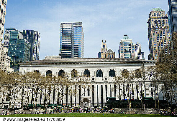 Skyscrapers Surrounding Bryant Park  Garment District  Manhattan  New York  Usa