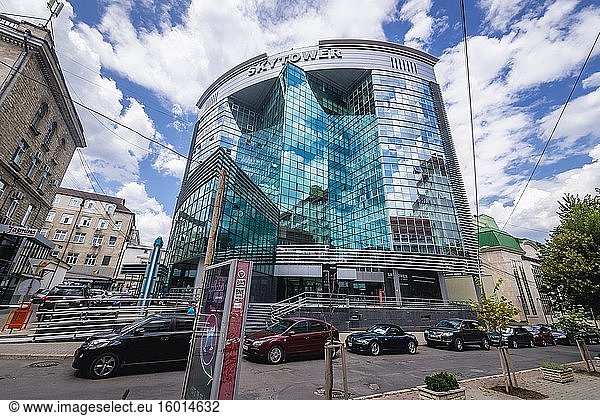 Skytower Business Center in der Straße Vlaicu Pircalab in Chisinau  der Hauptstadt der Republik Moldau.