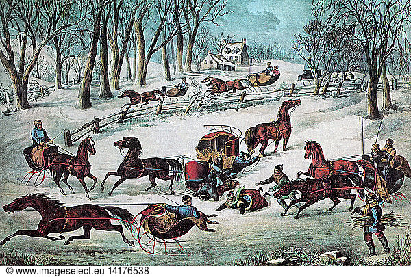 Sleighs  American Winter  1870