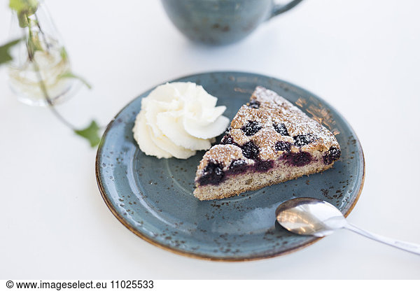 Slice of blueberry pie