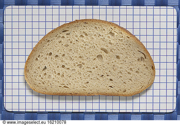 Slice of bread, elevated view