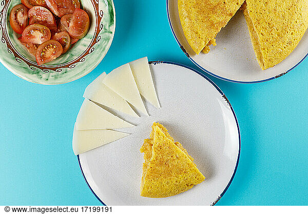 Slice of freshly made Spanish omelet
