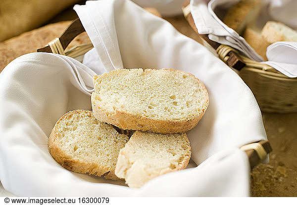Sliced bread in a basket