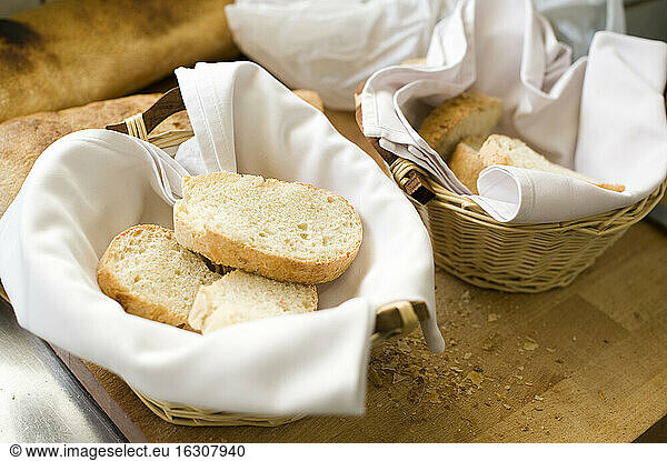 Sliced bread in a basket