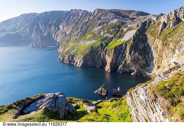 Slieve League cliffs near Carrick in county Donegal  Ireland  Europe.