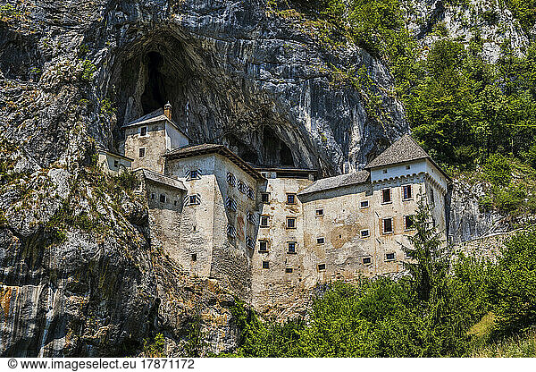 Slovenia  Predjama  Predjama Castle standing within cave mouth