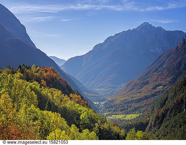 Slovenia  Scenic view of autumn valley in Triglav National Park