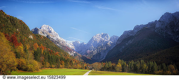Slovenia  Scenic view of autumn valley in Triglav National Park