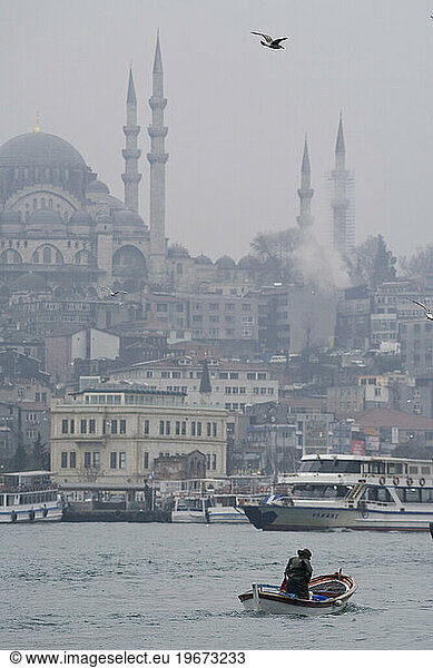 Small fishing boat in Istanbul  Turkey.