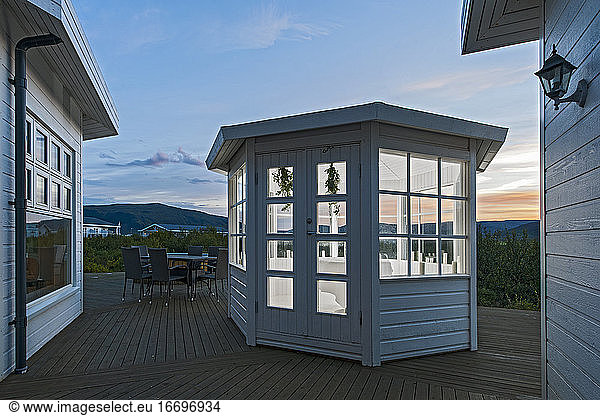 small pavillion at holiday villa in Iceland
