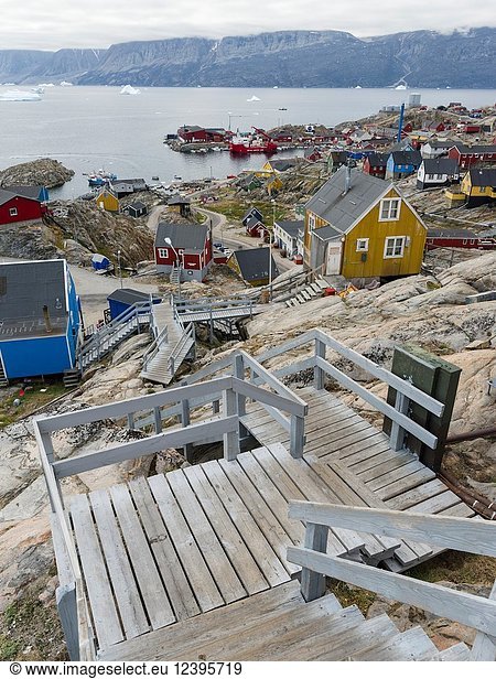 Small town Uummannaq in the north of west greenland. America  North America  Greenland  Denmark.