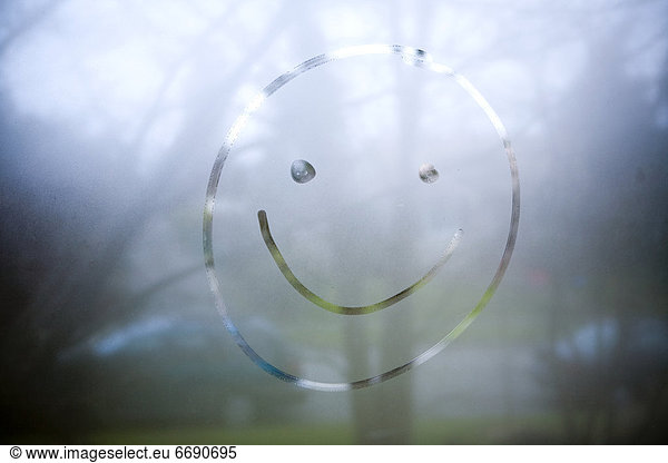 Smiley Face on Window  Seattle  Washington