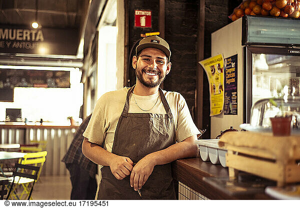 Smiling and friendly local Mexican craft hospitality worker