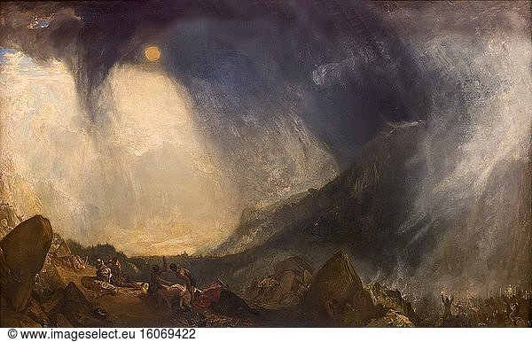 Snow Storm  Hannibal and His Army Crossing the Alps  by JMW Turner 1812 .