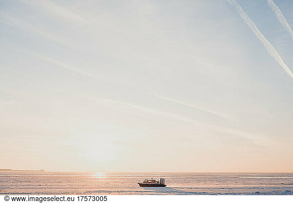 Snowmobile on the frozen Baltic Sea