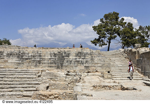 So genanntes Theater des minoischen Palastes von Phaistos (Festos)  Kreta  Griechenland