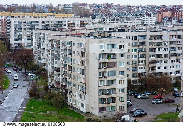 Sofia  Hauptstadt  bauen  Boden  Fußboden  Fußböden  Nachbarschaft  Ansicht  Bulgarien  Jahrhundert  Kommunismus  Vorort