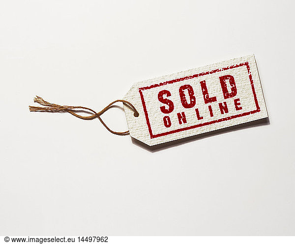 Sold Online Tag with String