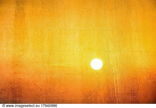 Sonne auf einer Wand  Sonnenaufgang  Tagesanbruch  Licht  Wärme  Textur  Collage  Symbol Projektion  Festhalten  Hintergrund