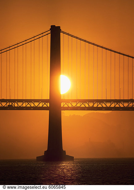 Sonnenuntergang Brücke hängen Golden Gate Bridge